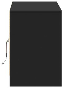 fekete szerelt fa TV-szekrény LED-ekkel 100 x 34 x 50 cm