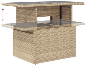 7 Részes Kert Kanapé Szett Párnákkal Bézs Polyrattan
