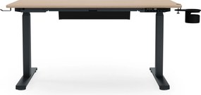 Elektromos íróasztal magasságállítással ergonomikus antracit/sonoma tölgy,1200x600 mm: ARIA