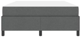 Boxrugós ágy Sötétszürke és Fekete 140 x 190 cm