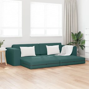 Padlókanapé ágy 2 az 1-ben Sötét Zöld 245x150x60.5 cm Szövet