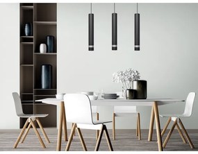 LED Csillár zsinóron TUBA 3xGU10/4,8W/230V fekete/króm