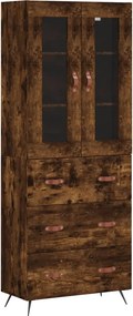vidaXL füstös tölgy színű szerelt fa magasszekrény 69,5 x 34 x 180 cm
