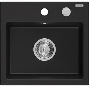 Mexen Milo 1-medencés gránit mosogató 435 x 410 mm, Fekete - 6505441000-77