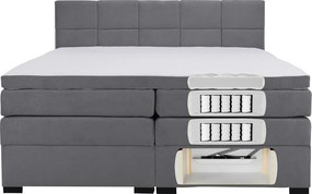 Boxspring ágy, 180x200, szürke, APRIL