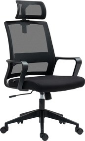 HOMCOM Ergonomikus irodai szék, forgószék, hálószövet fekete