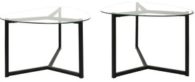KÉSZLET 2x Kávésasztal BELLISIMO fekete/átlátszó