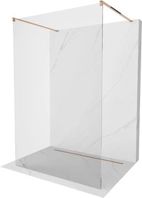 Mexen Kioto, átmenő zuhany paraván 150 x 200 cm, 8mm átlátszó üveg, 2x rose gold stabilizáló távtartó, 800-150-002-60-00