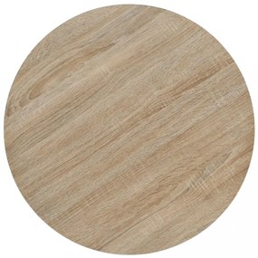 kerek, tölgyfa színű MDF/acél bisztró asztal 60 x 75 cm
