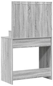 LED világítással ellátott sminkasztal - szürke, Sonoma, 79x41x135 cm