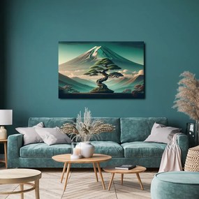 Kép bonsai és hegy japán stílusban