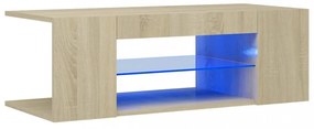 sonoma tölgy színű TV-szekrény LED lámpákkal 90 x 39 x 30 cm