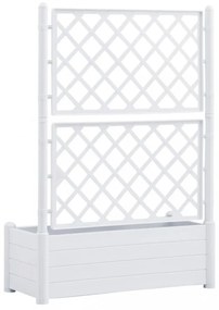 fehér polipropilén rácsos kerti ültető 100 x 43 x 142 cm
