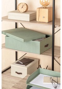 Mentazöld fedeles karton tárolódoboz szett 3 db-os 31x47x15 cm Inge – Bigso Box of Sweden