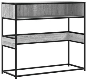 szürke sonoma színű szerelt fa tálalóasztal 90x35x80 cm