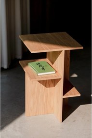 Natúr színű éjjeliszekrény tölgyfa dekorral Atik – noo.ma