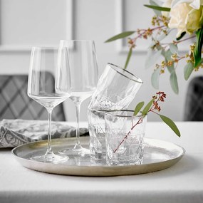 UPSCALE vizes pohár ezüst szegéllyel 345 ml, 6 db-os készlet