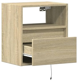 sonoma tölgy színű fali TV-szekrény LED-ekkel 41x31x45 cm