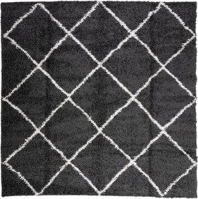 vidaXL PAMPLONA fekete és krém bolyhos modern szőnyeg 120 x 120 cm