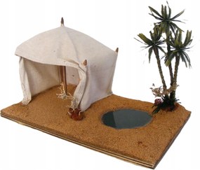 Sátor a sivatagban Betlehem dekorációhoz- 25cm magas- 12cm magas figurákhoz