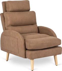 Kényelmes Fotel Barna Színben Lábtartóval. HENRY Belföldi Raktárról