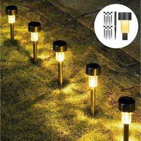 10 db-os Napelemes kerti LED lámpa, 37 cm, fekete