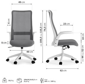 SENSE7 JUNO irodai szék, szürke
