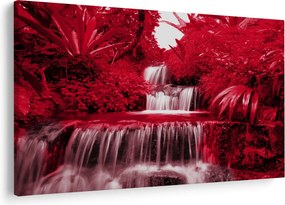 Kép - Indonéziai vízesések piros színben (90x60 cm)