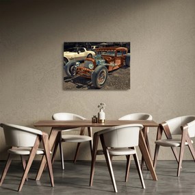 Barna autó képe (üvegen) (70x50 cm)