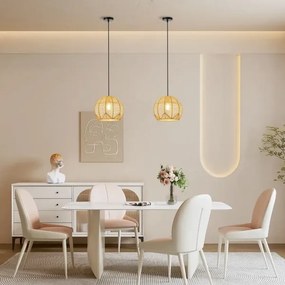 Immax 08258L - Csillár zsinóron PELO 1xE27/40W/230V átm. 30 cm rattan