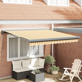 Automatikus Behúzható Napellenző Sárga és Fehér 300 x 250 cm