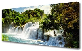 Vászonkép falra Erdei vízesés Természet 100x50 cm