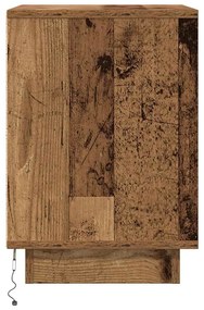 2 db antik fa éjjeliszekrények LED világítással 38x34x50 cm