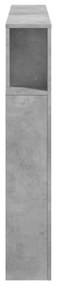 betonszürke szerelt fa LED-es fejtámla 140x18,5x103,5 cm