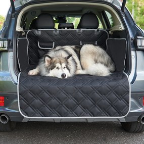 [en.casa] Védőhuzat autóba kutyáknak Wolverhampton 185 x 171 cm poliészter fekete