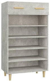 betonszürke szerelt fa cipőszekrény 60 x 35 x 105 cm