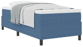 Box Spring Ágy Matraccal Kék Kordbársony Szövet 90 x 190 cm