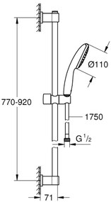 GROHE 26953001 - VITALIO START 110 900 mm zuhanyszett, fényes króm