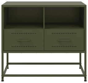 olívazöld acél TV-szekrény 68 x 39 x 60,5 cm