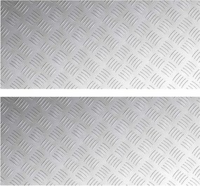 vidaXL Lépcsőfok Négyszögletes 2 pcs Ezüst 90 x 40 cm Alumínium