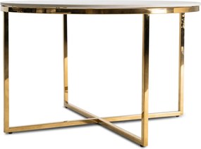 Stolik Ceramiczny MARINE Biały Marmur/Złoty