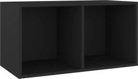 vidaXL fekete szerelt fa lemeztároló doboz 71 x 34 x 36 cm