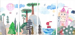 Nagyméretű vászonkép gyerekszobába Mese Gyerek képek 60x120
