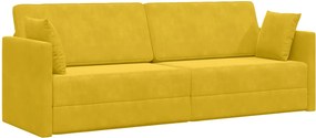 vidaXL Padlókanapé-ágy 200cm Sárga Bársony