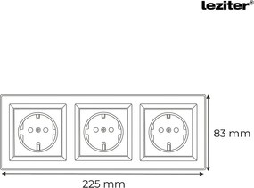 Nova III három földelt csatlakozóaljzat dugalj 16A 250V fehér kerettel