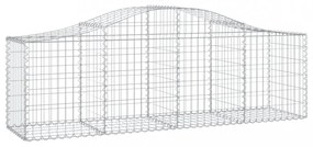 vidaXL 50 db íves horganyzott vas gabion kosár 200x50x60/80 cm