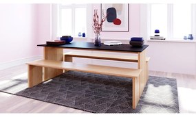 Étkezőasztal tölgyfa dekoros asztallappal 90x160 cm Stripe – Woodman