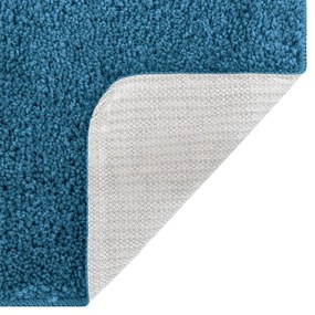 Fürdőszőnyeg Négyszögletes Kék 60x90 cm Poliészter Csúszásmentes
