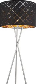 Globo 15229S1 Állólámpa textil, fekete-arany, kábel 1,8 m, Schalter, ø: 620, H:1580, exkl. 1xE27 60W 230V
