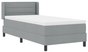 Boxspring Ágy Mattal, Világosszürke, 80x200 cm, Szövet